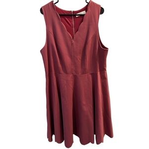 Altar’d State A Beautiful Soul Mauve Scalloped Neck Dress Size 2X
